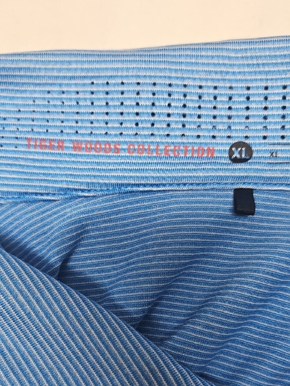 Nike Tiger Woods Collection Mens Light Blue Micro-Stripe Polo Dri-Fit XL - Picture 2 of 8